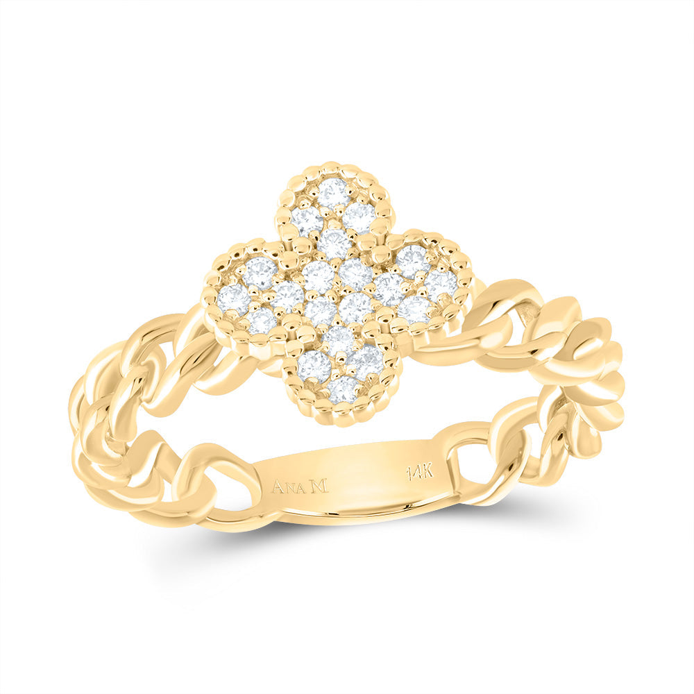 1/5CTW-DIA ANA M CLOVER FASHION RING 7 Daisy Joyeria