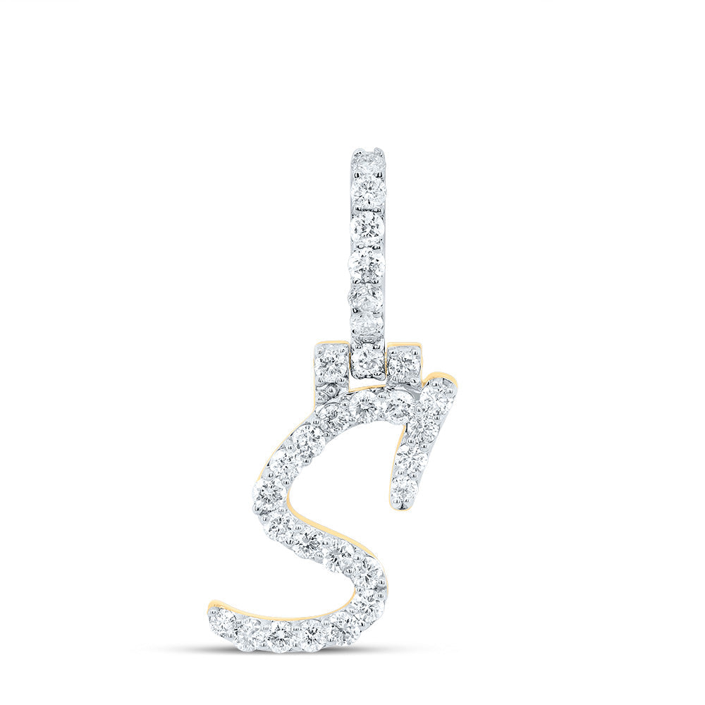 1/2CTW-DIA NK FASHION INITIAL "S" PENDANT Daisy Joyeria