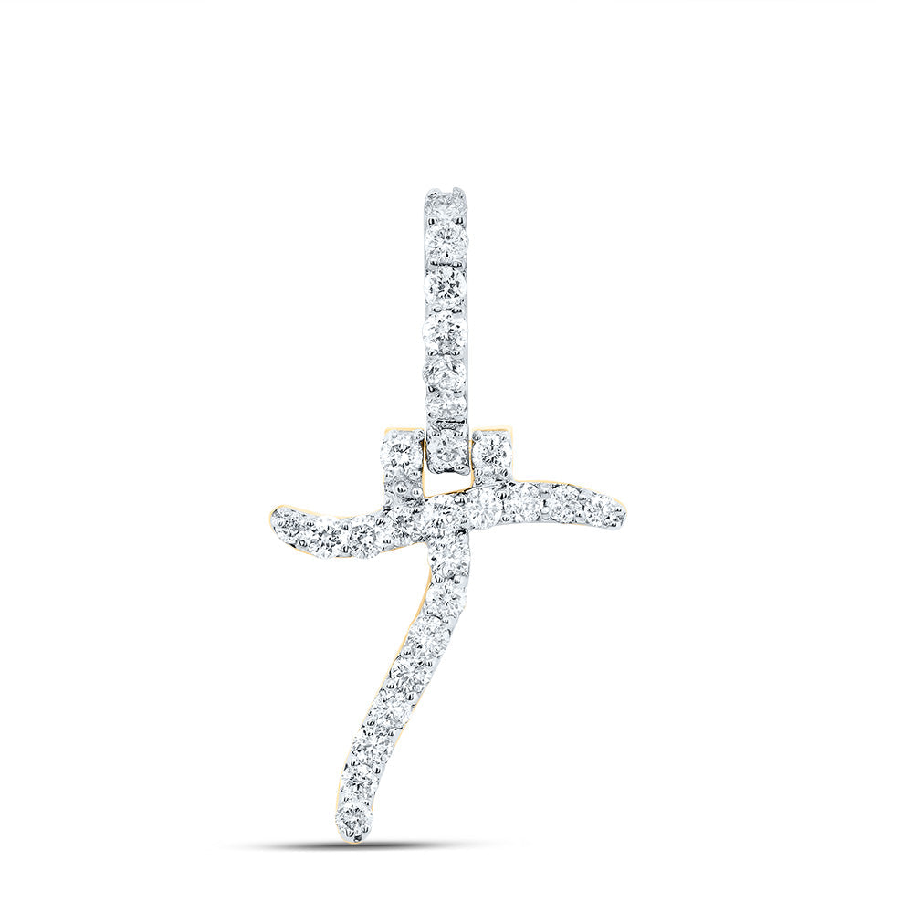 3/8CTW-DIA NK FASHION INITIAL "T" PENDANT Daisy Joyeria