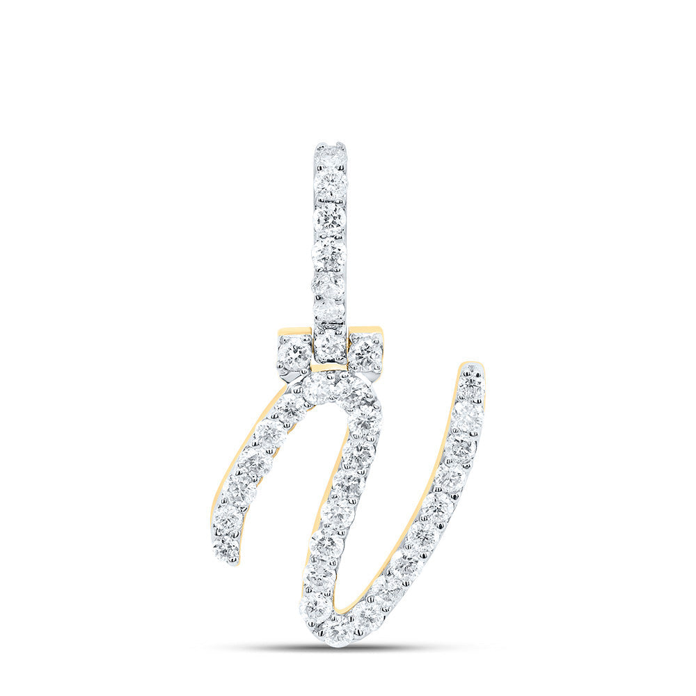1/2CTW-DIA NK FASHION INITIAL "V" PENDANT Daisy Joyeria