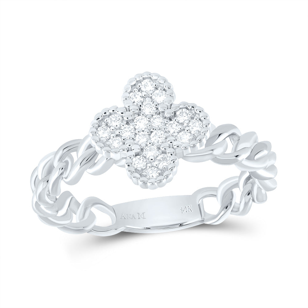 1/5CTW-DIA ANA M CLOVER FASHION RING 7 Daisy Joyeria