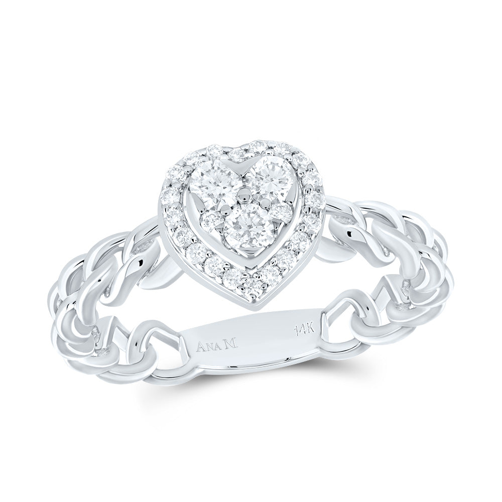 3/8CTW-NAT DIA ANA M HEART FASHION RING 7 Daisy Joyeria