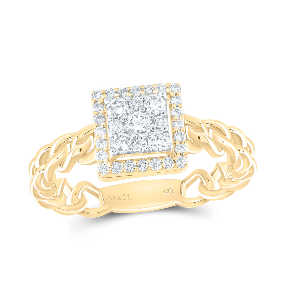 3/8CTW-DIA ANA M SQUARE FASHION RING 7 Daisy Joyeria