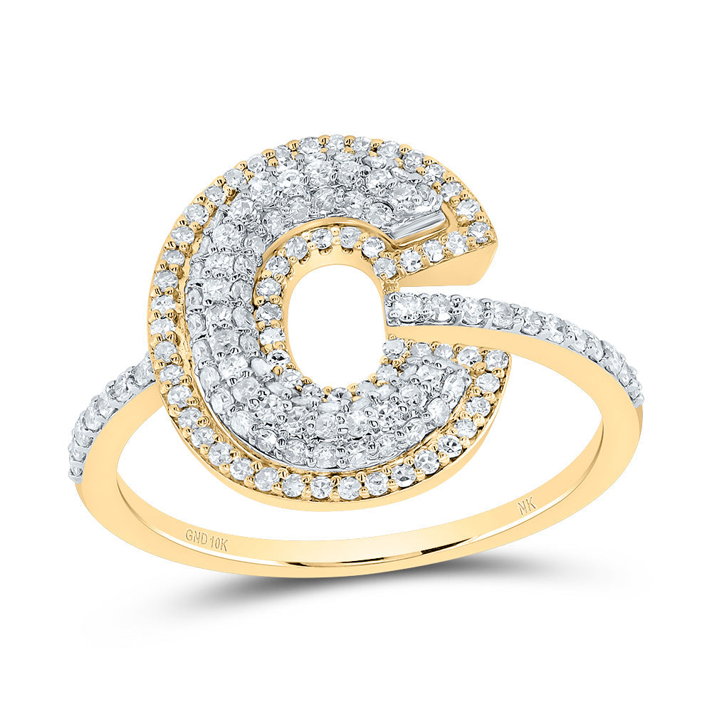 1/2CTW-DIA NK FASHION INITIAL "C" LADIES RING 7 Daisy Joyeria