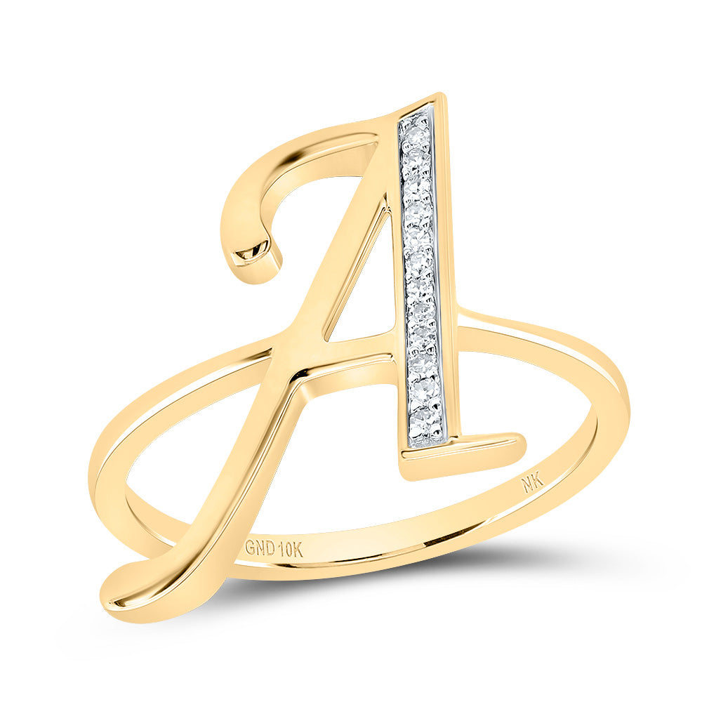 1/20CTW-DIA NK GIFT INITIAL "A" LADIES RING 7 Daisy Joyeria