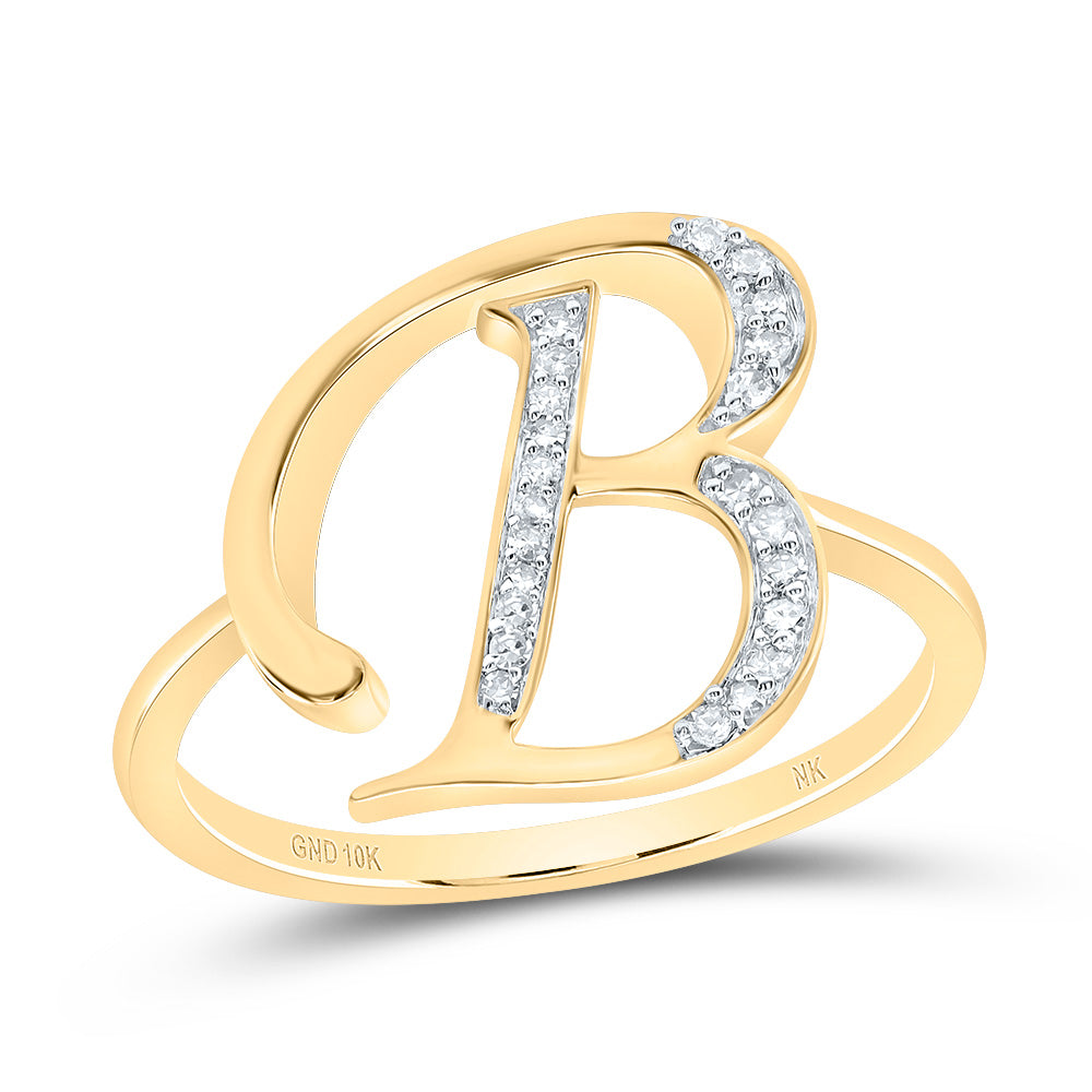 1/10CTW-DIA NK GIFT INITIAL "B" LADIES RING 7 Daisy Joyeria