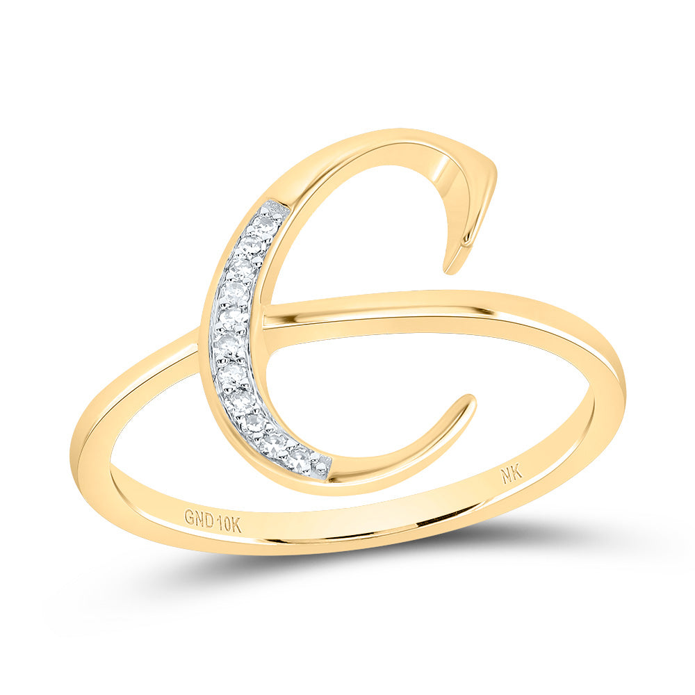 1/20CTW-DIA NK GIFT INITIAL "C" LADIES RING 7 Daisy Joyeria