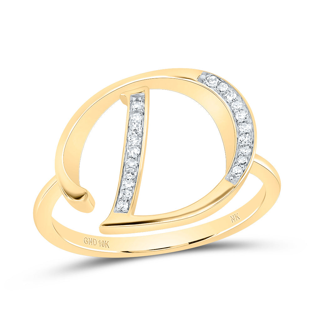 1/12CTW-DIA NK GIFT INITIAL "D" LADIES RING 7 Daisy Joyeria