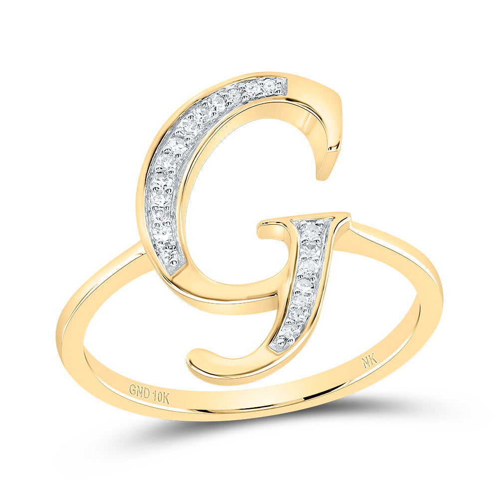 1/10CTW-DIA NK GIFT INITIAL "G" LADIES RING 7 Daisy Joyeria