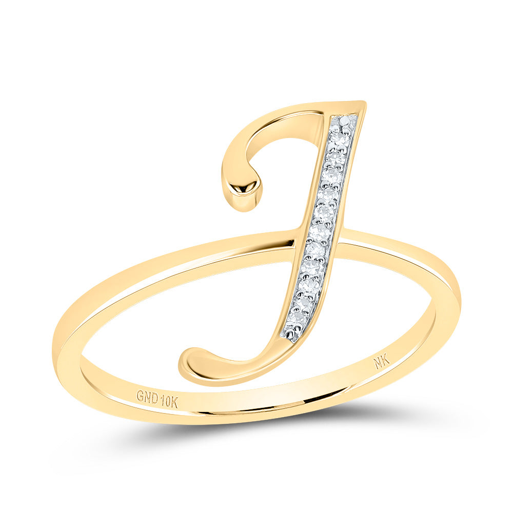 1/20CTW-DIA NK GIFT INITIAL "J" LADIES RING 7 Daisy Joyeria