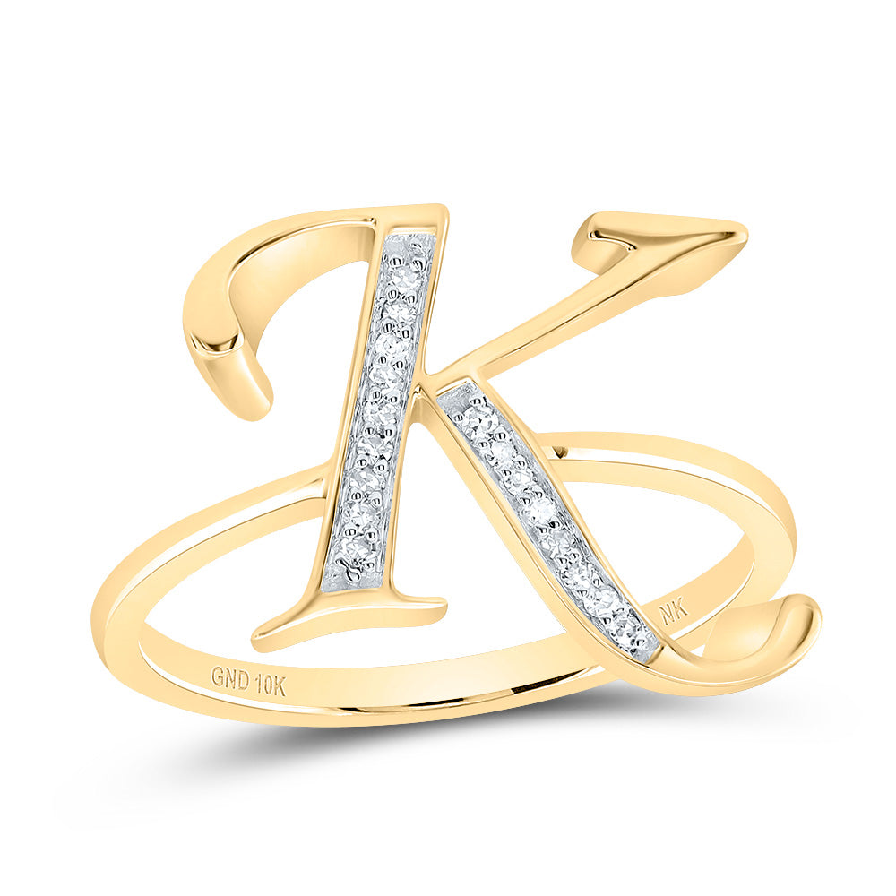 1/12CTW-DIA NK GIFT INITIAL "K" LADIES RING 7 Daisy Joyeria