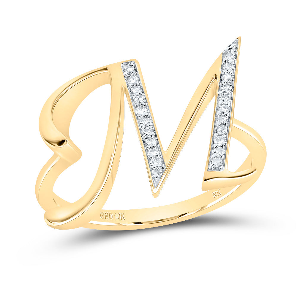 1/10CTW-DIA NK GIFT INITIAL "M" LADIES RING 7 Daisy Joyeria