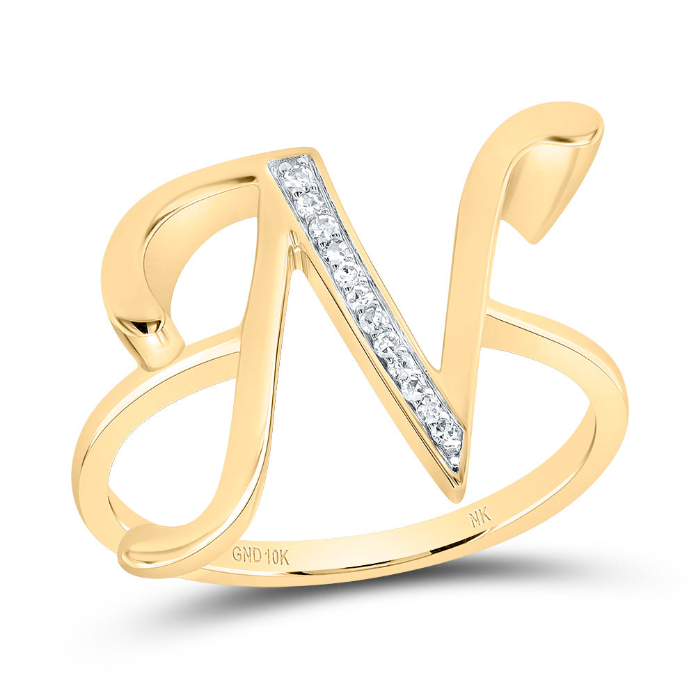 1/20CTW-DIA NK GIFT INITIAL "N" LADIES RING 7 Daisy Joyeria
