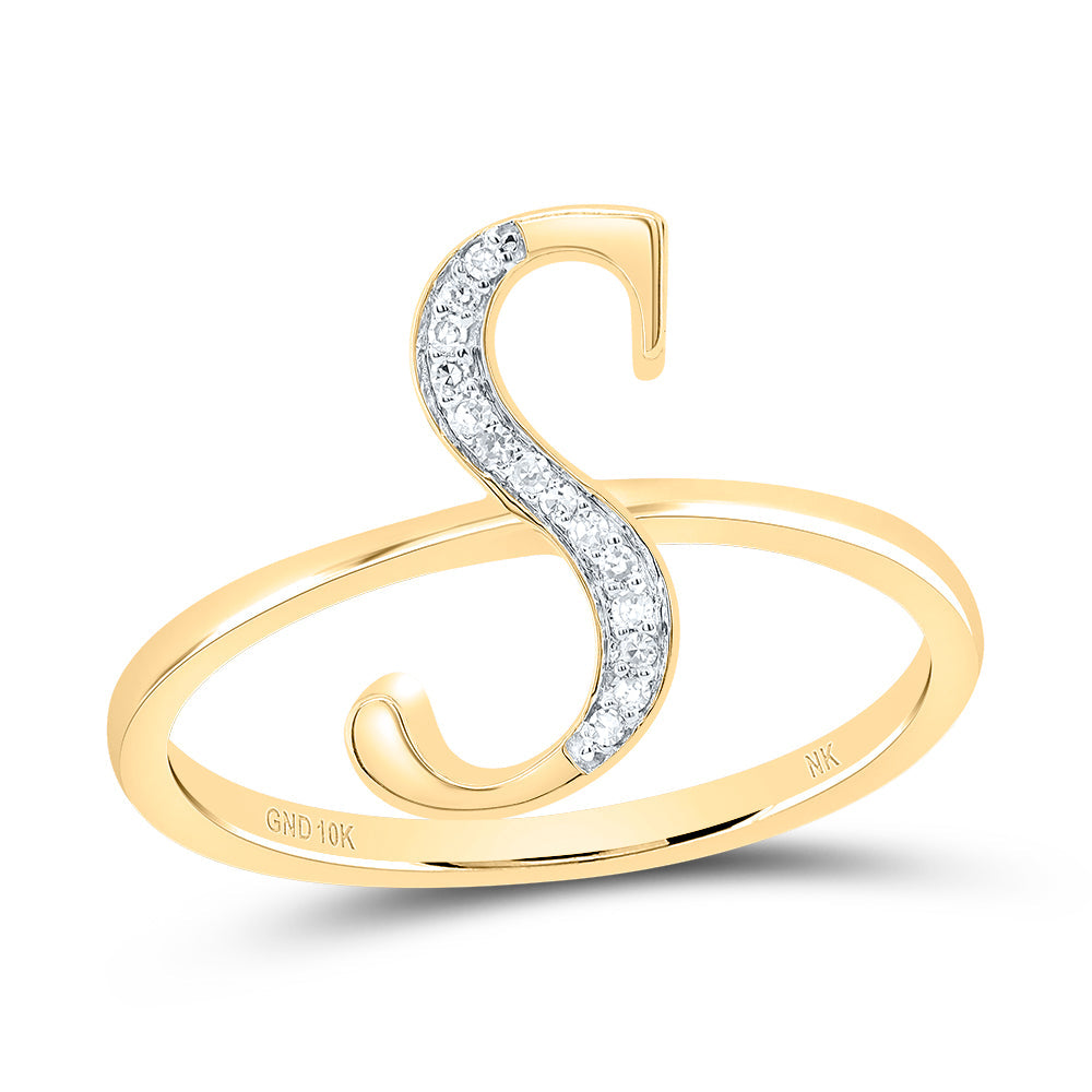 1/20CTW-DIA NK GIFT INITIAL "S" LADIES RING 7 Daisy Joyeria