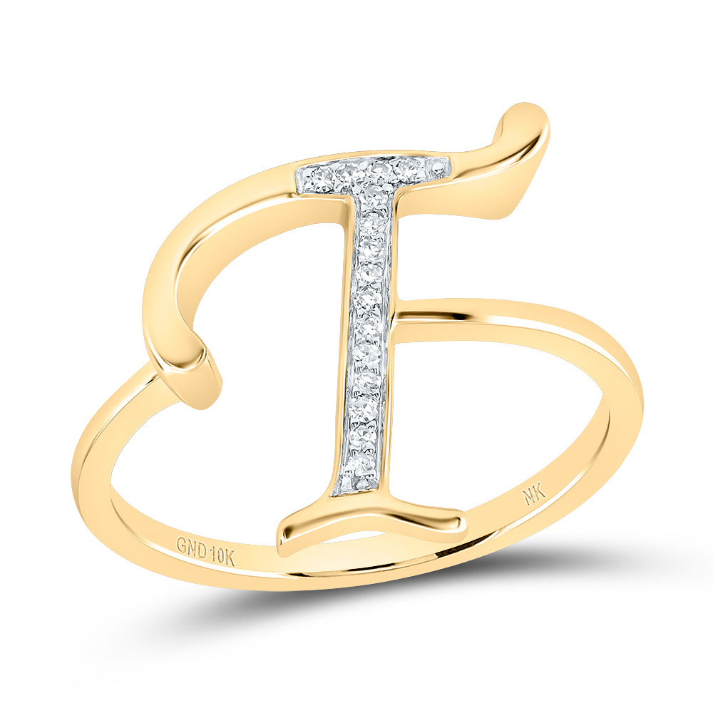 1/20CTW-DIA NK GIFT INITIAL "T" LADIES RING 7 Daisy Joyeria