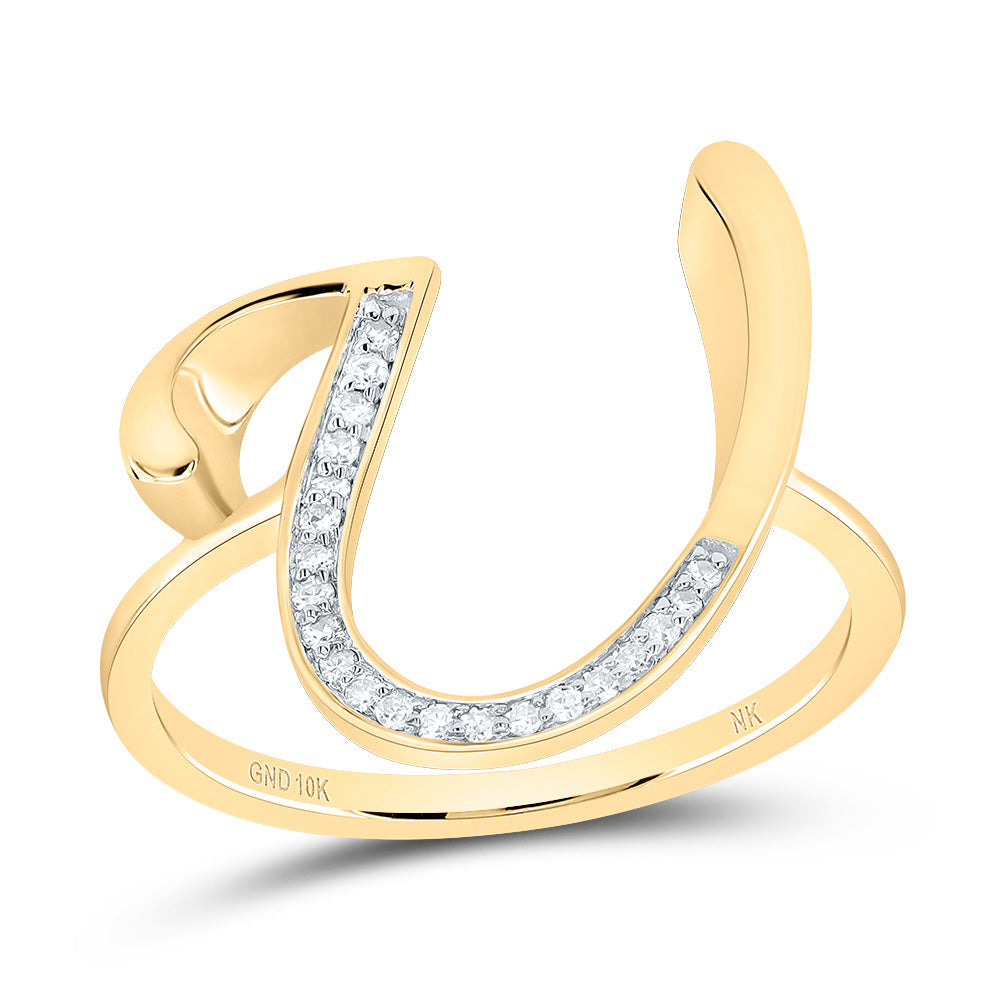 1/10CTW-DIA NK GIFT INITIAL "U" LADIES RING 7 Daisy Joyeria