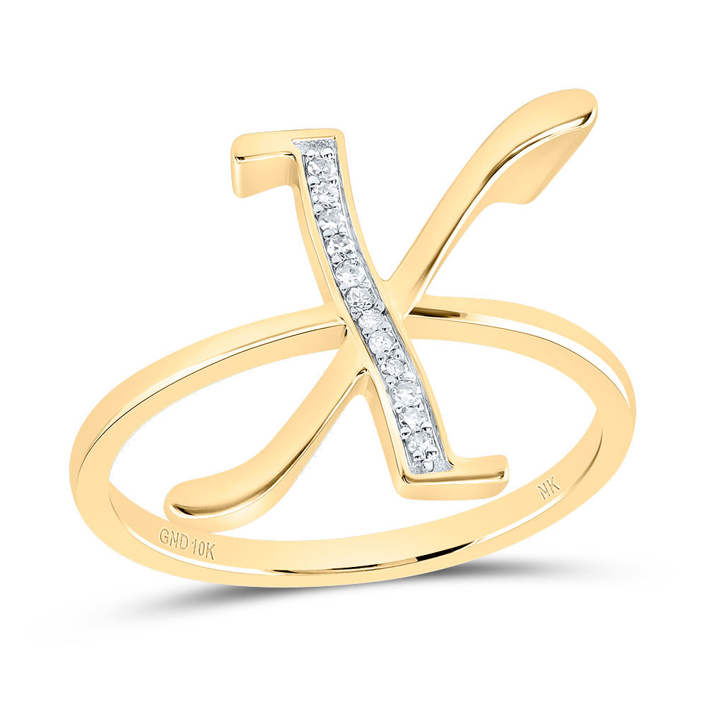1/20CTW-DIA NK GIFT INITIAL "X" LADIES RING 7 Daisy Joyeria