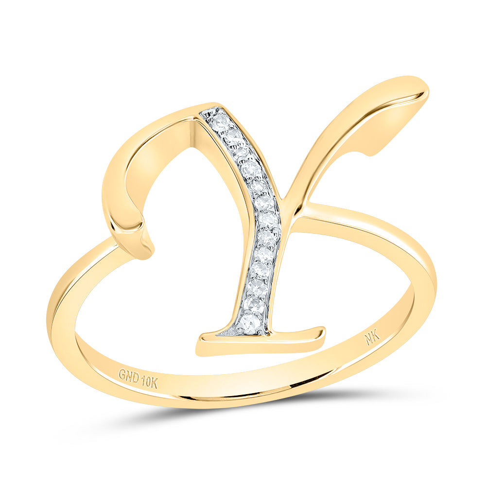 1/20CTW-DIA NK GIFT INITIAL "Y" LADIES RING 7 Daisy Joyeria