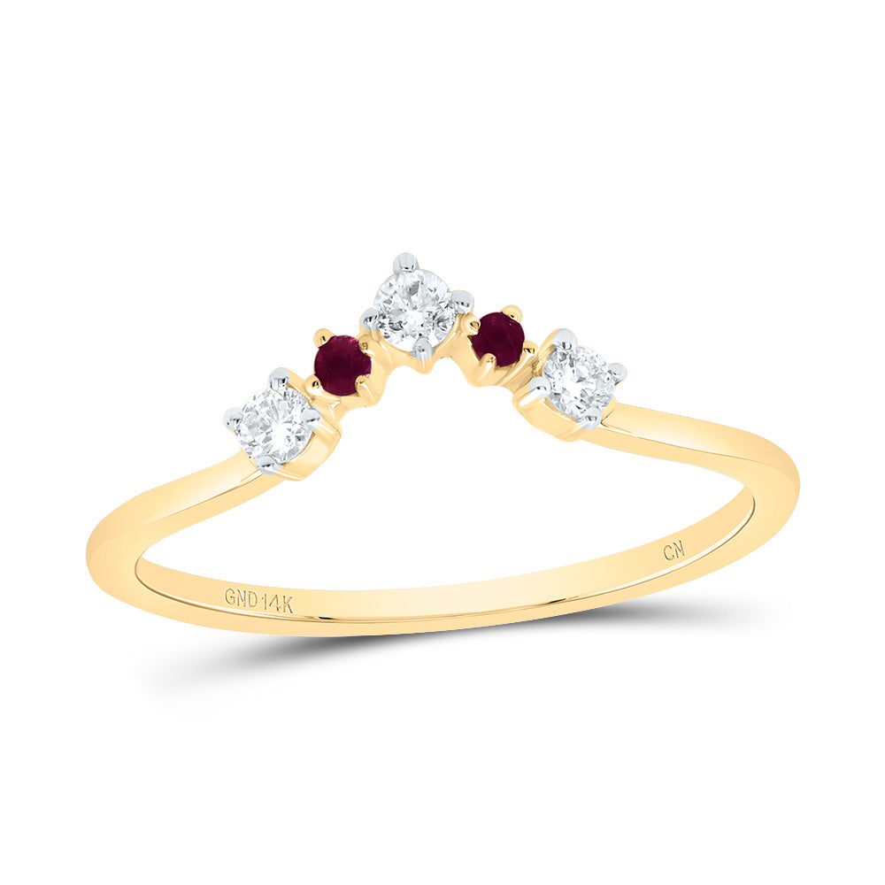 1/8CTW-DIA CN 0.03CTW RD-RU NAT GEM LADIES ENHANCER RING 7 Daisy Joyeria