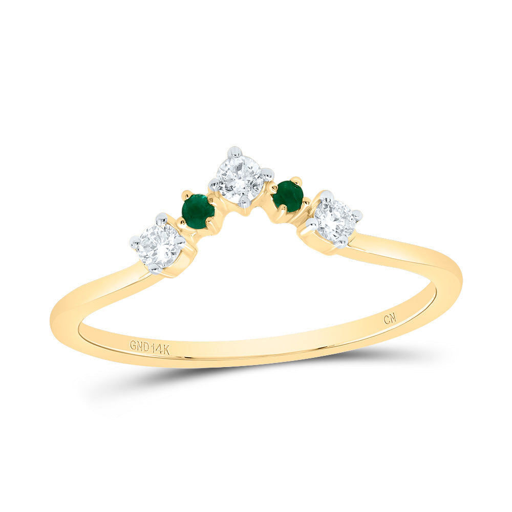 1/8CTW-DIA CN 0.02CTW RD-EM NAT GEM LADIES ENHANCER RING 7 Daisy Joyeria