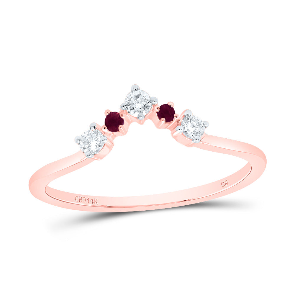 1/8CTW-DIA CN 0.03CTW RD-RU NAT GEM LADIES ENHANCER RING 7 Daisy Joyeria