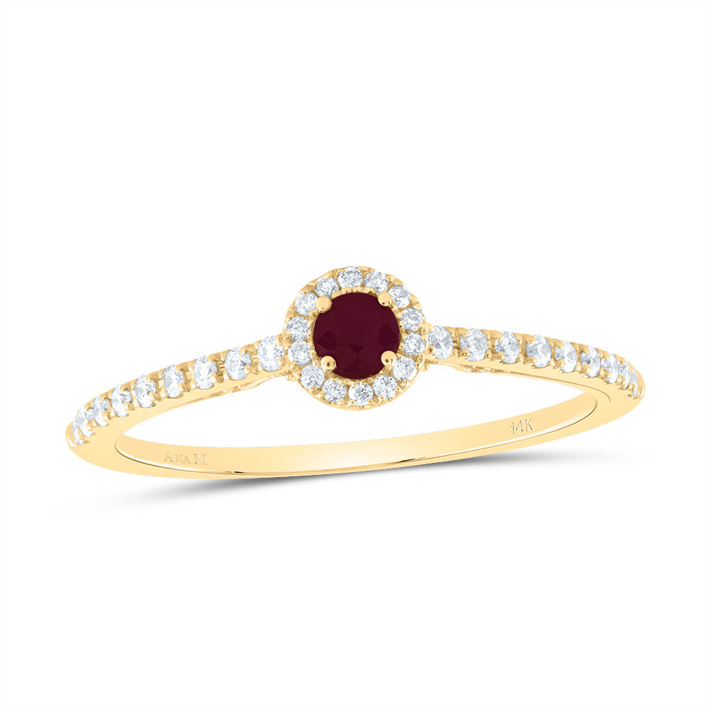 1/5CTW-DIA ANA M 3MM RD-RU NAT GEM ROUND RING 7 Daisy Joyeria