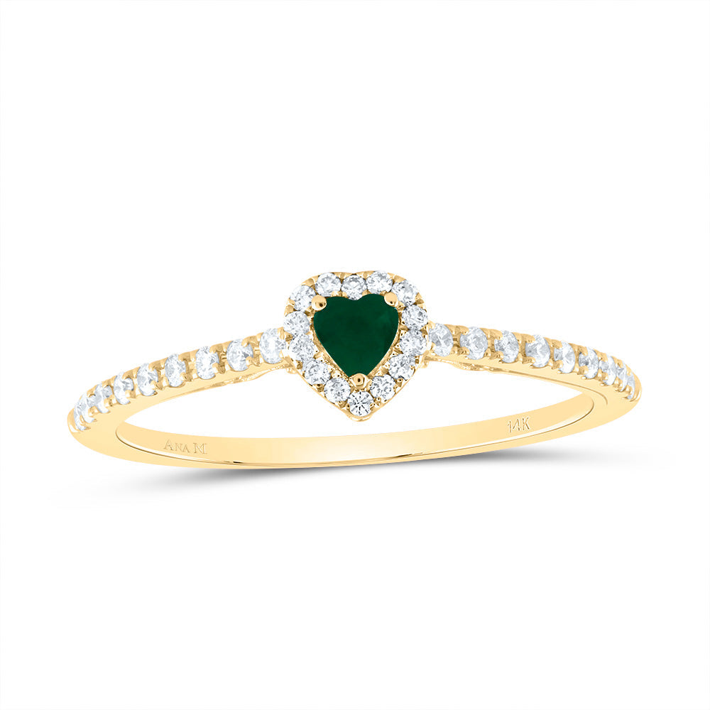 1/5CTW-NAT DIA ANA M 3MM HEART-EM NAT GEM HEART RING 7 Daisy Joyeria