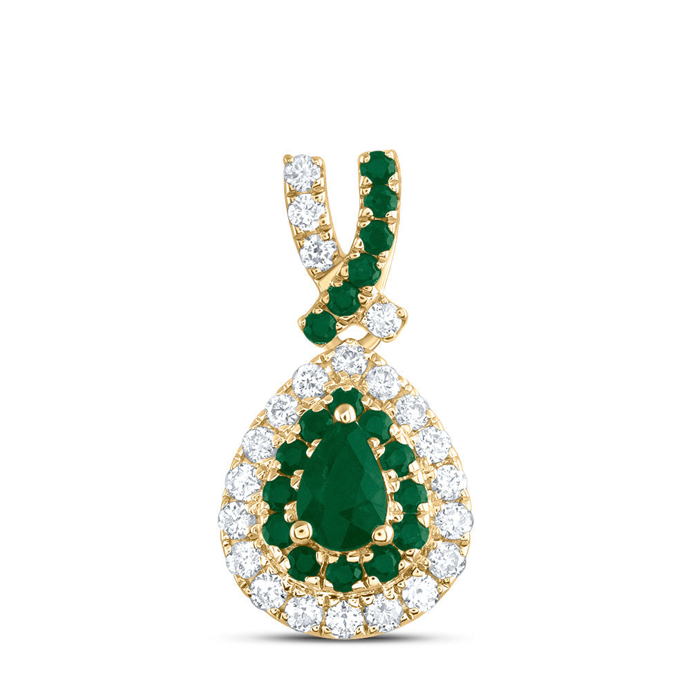 1/8CTW-DIA ANA M 1/12CTW-RD-EM, 4X3MM-PS-EM, NAT GEM PEAR PENDANT Daisy Joyeria