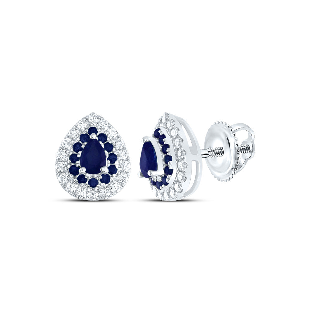 1/5CTW-DIA ANA M 1/6CTW-RD-BS, 4X3MM-PS-BS, NAT GEM PEAR STUD EARRING Daisy Joyeria