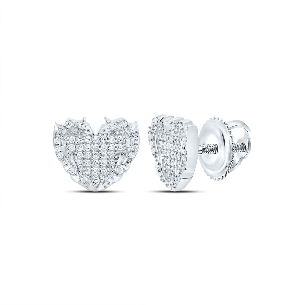 1/5CTW-DIA P1 GIFT FLAME HEART STUD EARRING Daisy Joyeria