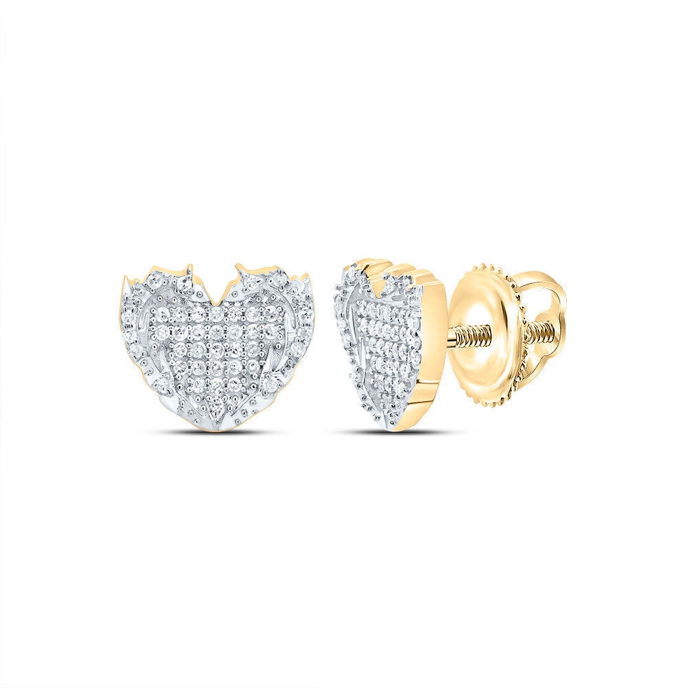 1/5CTW-DIA P1 GIFT FLAME HEART STUD EARRING Daisy Joyeria