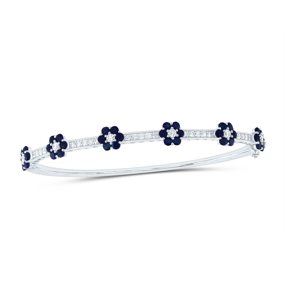 3/4CTW-DIA ANA M 1 3/4CTW-RD-BS NAT GEM FLOWER BANGLE (62X53) Daisy Joyeria