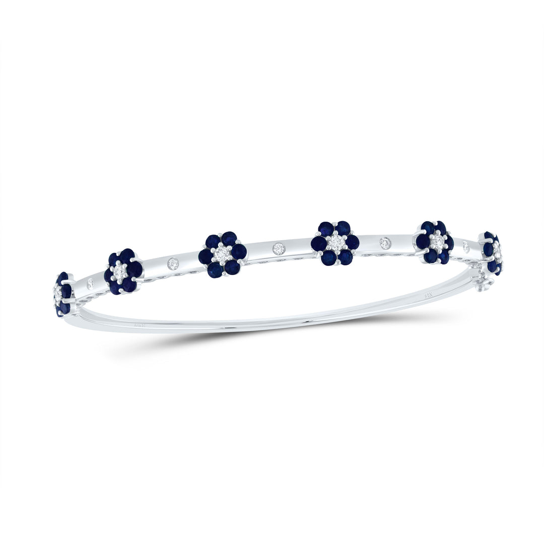 3/8CTW-DIA ANA M 1 3/4CTW-RD-BS NAT GEM FLOWER BANGLE (62X53) Daisy Joyeria