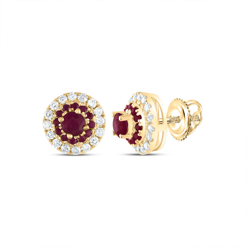 1/5CTW-DIA ANA M 3/8CTW-RD-RU, NAT GEM ROUND STUD EARRING Daisy Joyeria