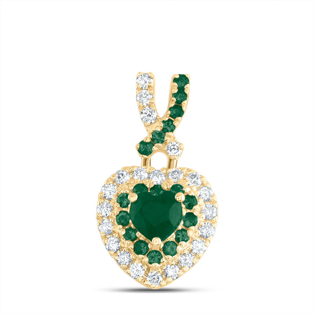 1/8CTW-NAT DIA ANA M 1/12CTW-RD-EM, 3.5MM-HEART-EM, NAT GEM HEART PENDANT Daisy Joyeria