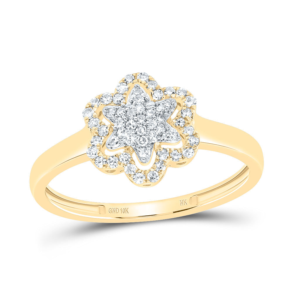 1/5CTW-DIA NK FASHION FLOWER RING 7 Daisy Joyeria