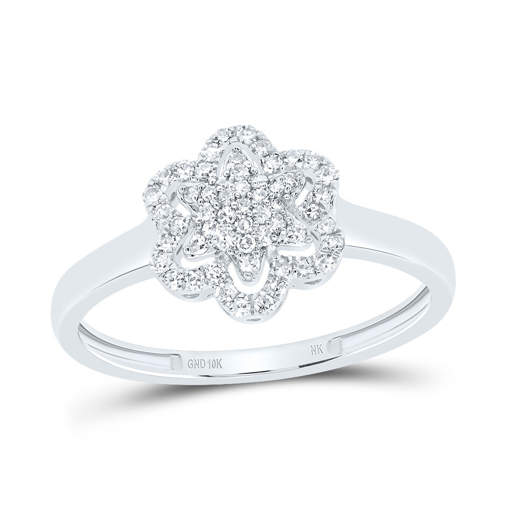 1/5CTW-DIA NK FASHION FLOWER RING 7 Daisy Joyeria