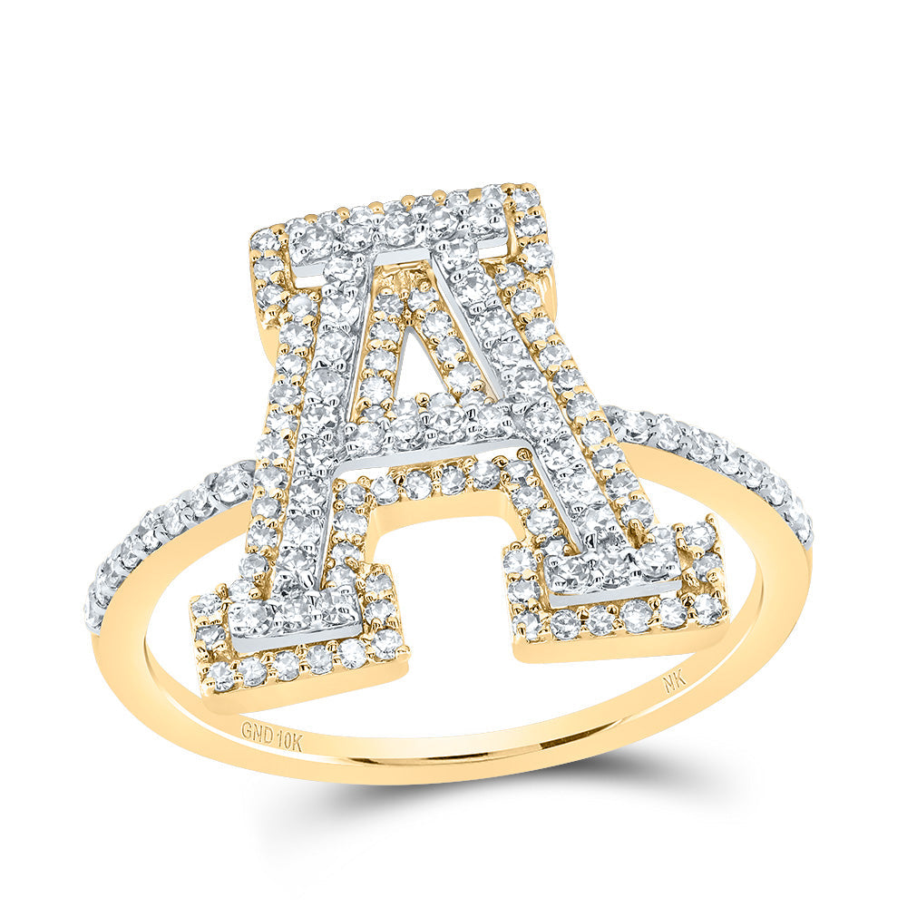 1/2CTW-DIA NK FASHION INITIAL "A" LADIES RING 7 Daisy Joyeria