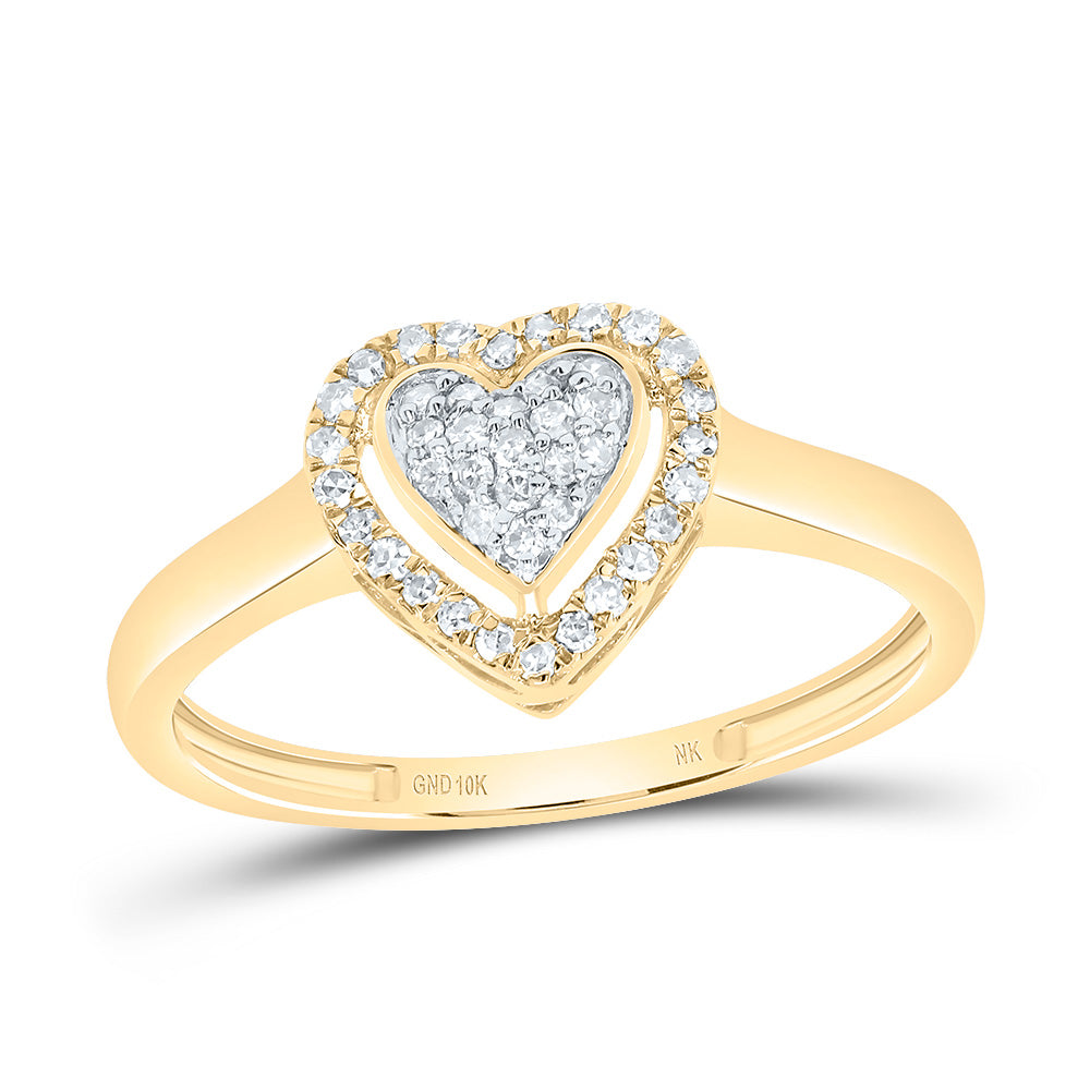 1/6CTW-NAT DIA NK FASHION HEART RING 7 Daisy Joyeria