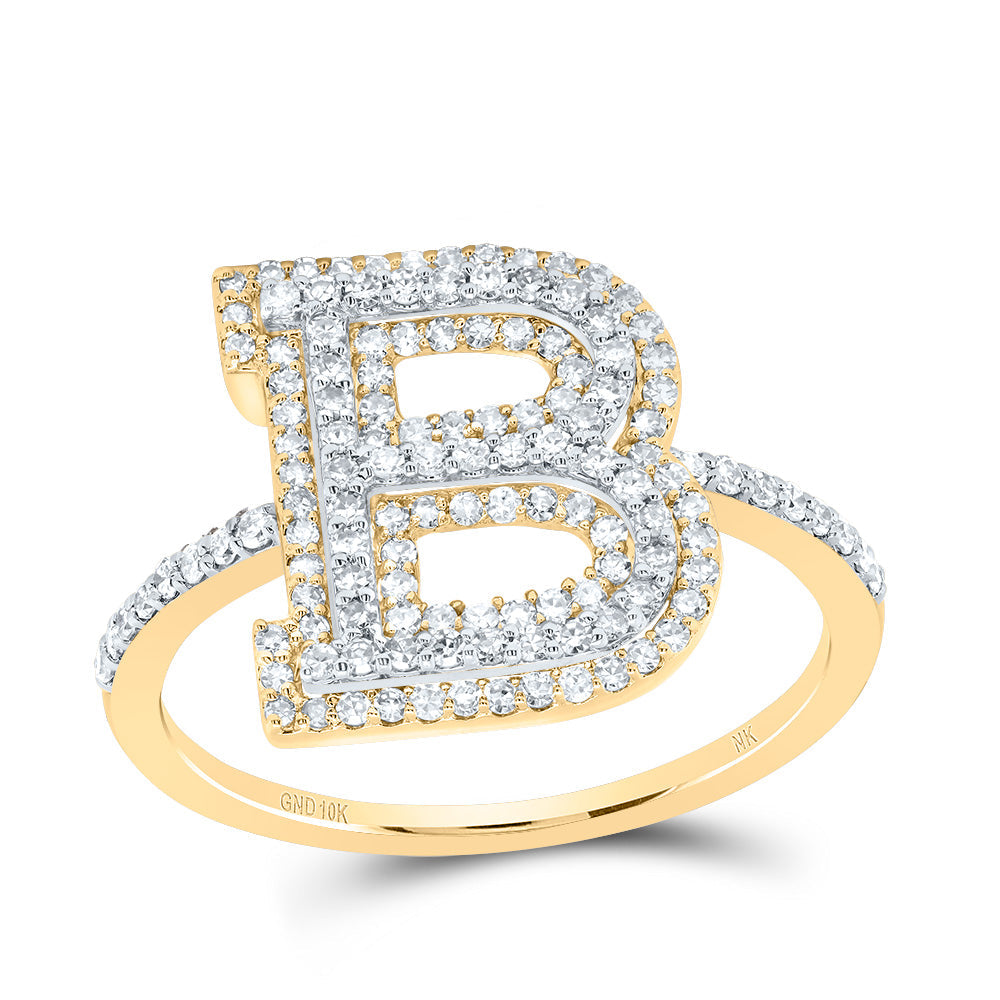 5/8CTW-DIA NK FASHION INITIAL "B" LADIES RING 7 Daisy Joyeria