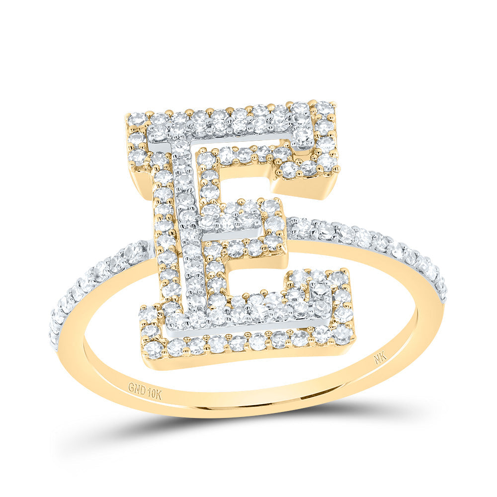 1/2CTW-DIA NK FASHION INITIAL "E" LADIES RING 7 Daisy Joyeria