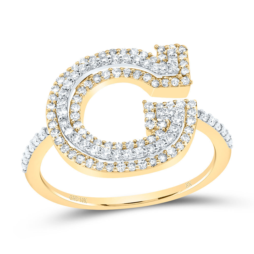 1/2CTW-DIA NK FASHION INITIAL "G" LADIES RING 7 Daisy Joyeria
