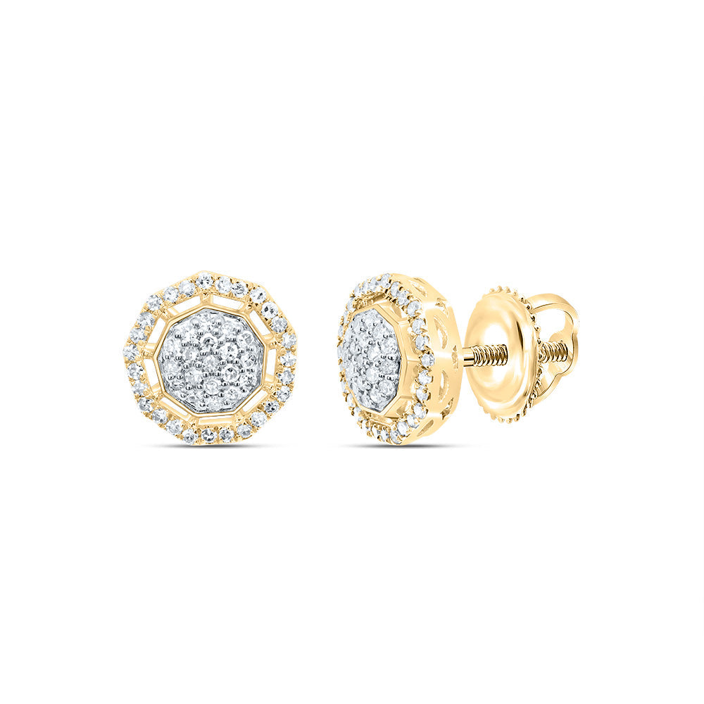 3/8CTW-DIA NK FASHION NONAGON STUD EARRING Daisy Joyeria