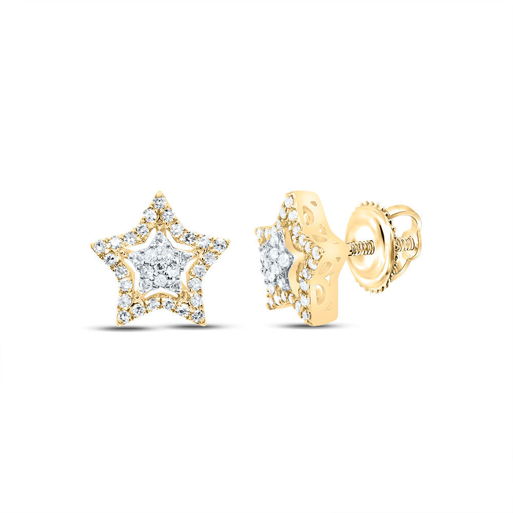 1/4CTW-NAT DIA NK FASHION STAR EARRING Daisy Joyeria