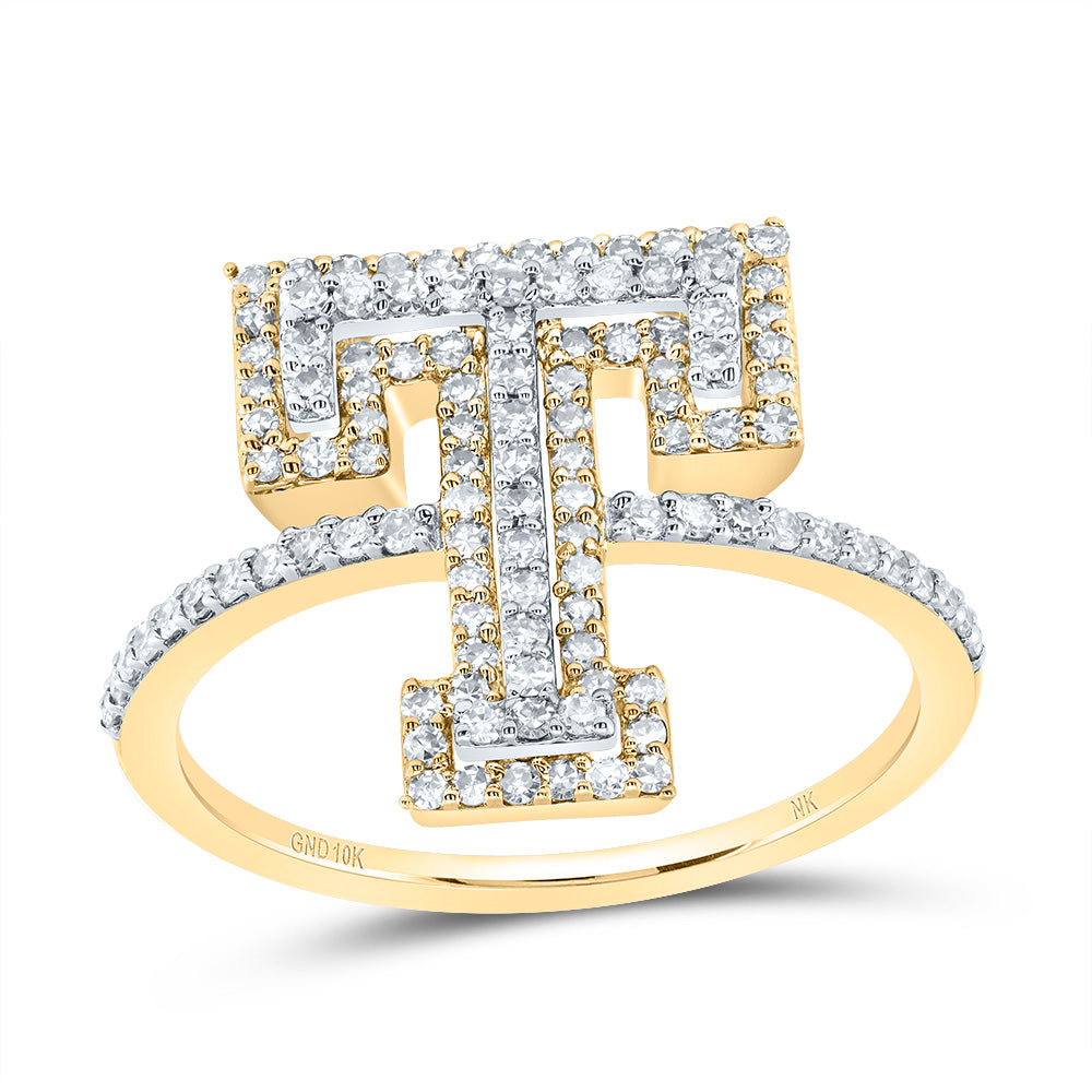 1/2CTW-DIA NK FASHION INITIAL "T" LADIES RING 7 Daisy Joyeria