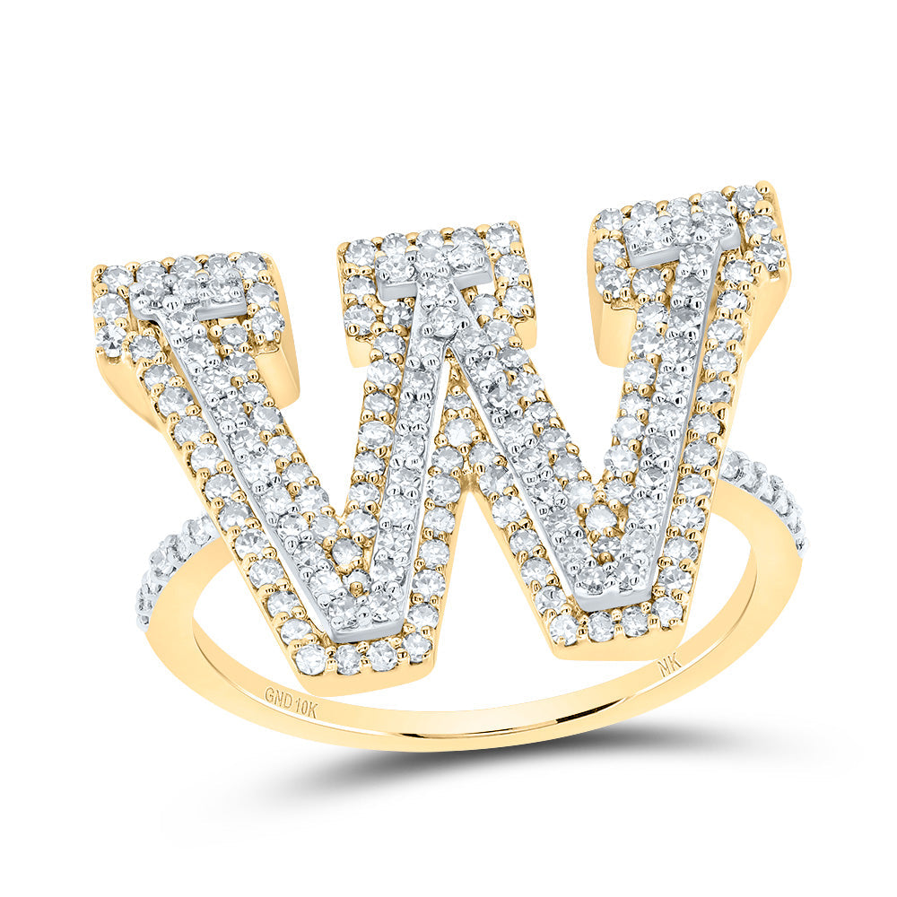 3/4CTW-DIA NK FASHION INITIAL "W" LADIES RING 7 Daisy Joyeria