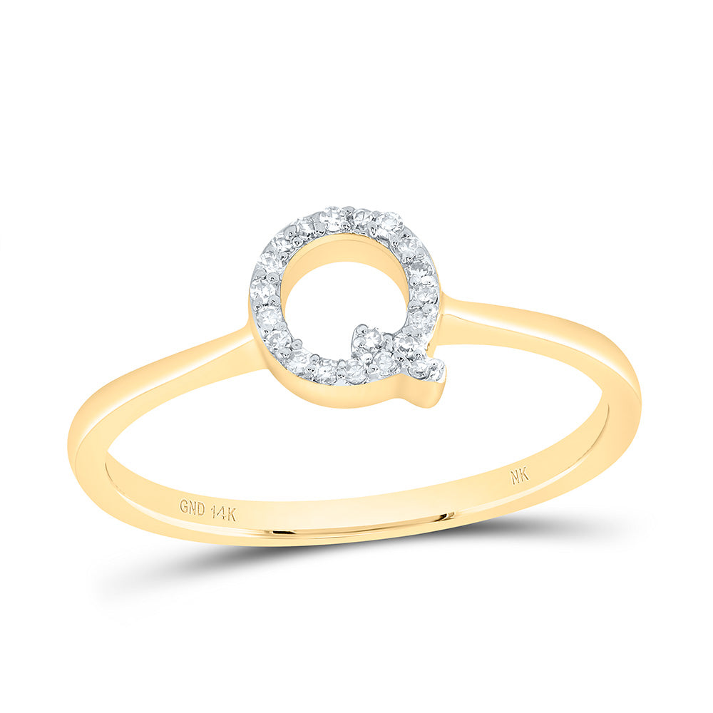 1/20CTW-DIA NK GIFT INITIAL "Q" RING 7 Daisy Joyeria