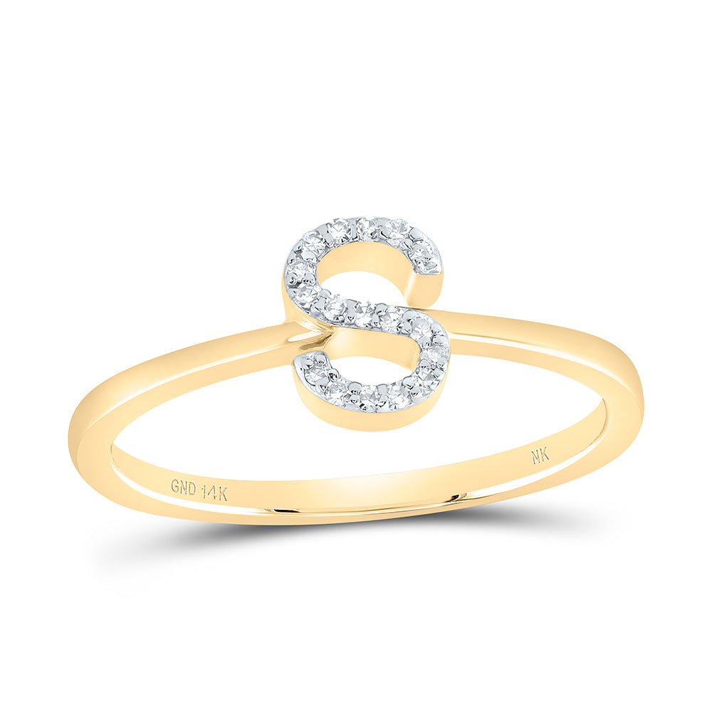 1/20CTW-DIA NK GIFT INITIAL "S" RING 7 Daisy Joyeria