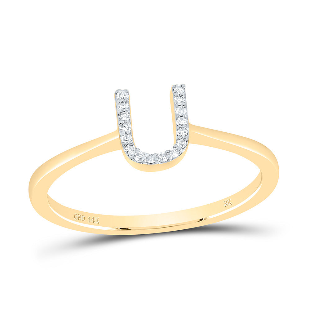 1/20CTW-DIA NK GIFT INITIAL "U" RING 7 Daisy Joyeria