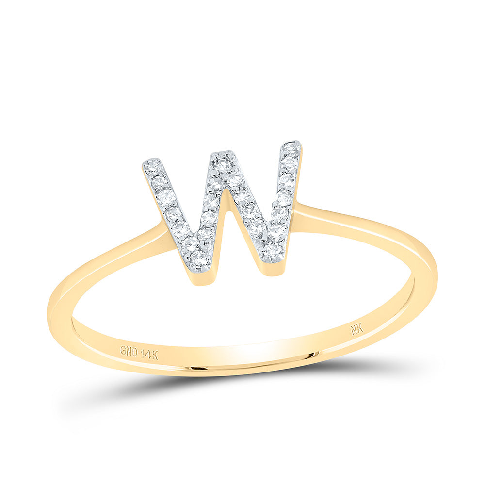 1/12CTW-DIA NK GIFT INITIAL "W" RING 7 Daisy Joyeria